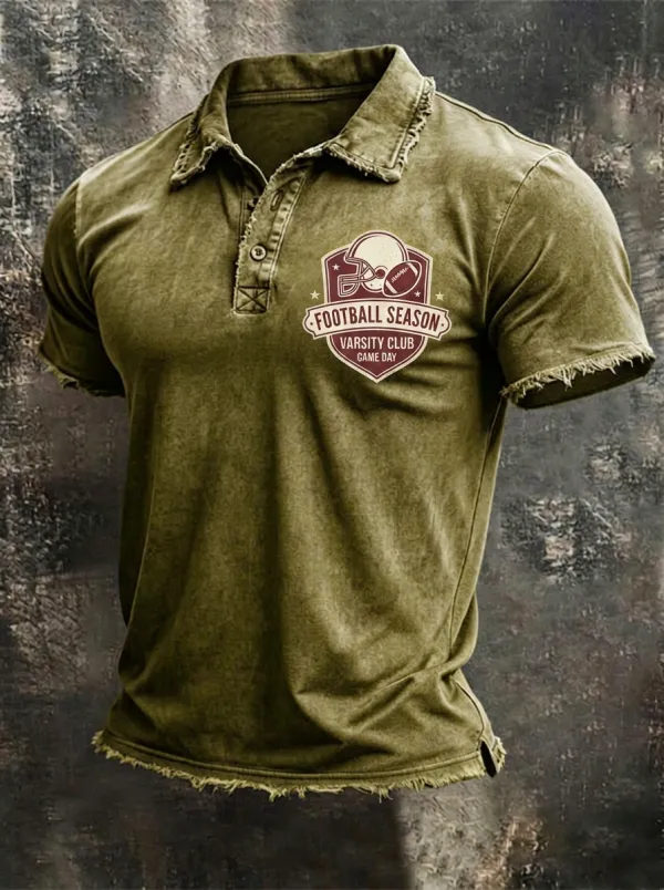 Varsity Football Varsity Club Helmet Graphic Polo Shirt