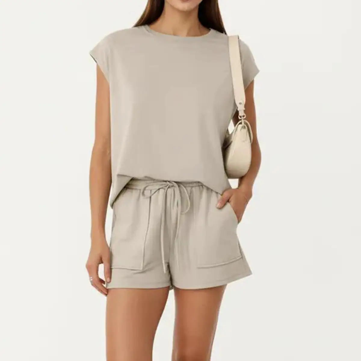 Seamless Pocketed Lounge Top Shorts Set