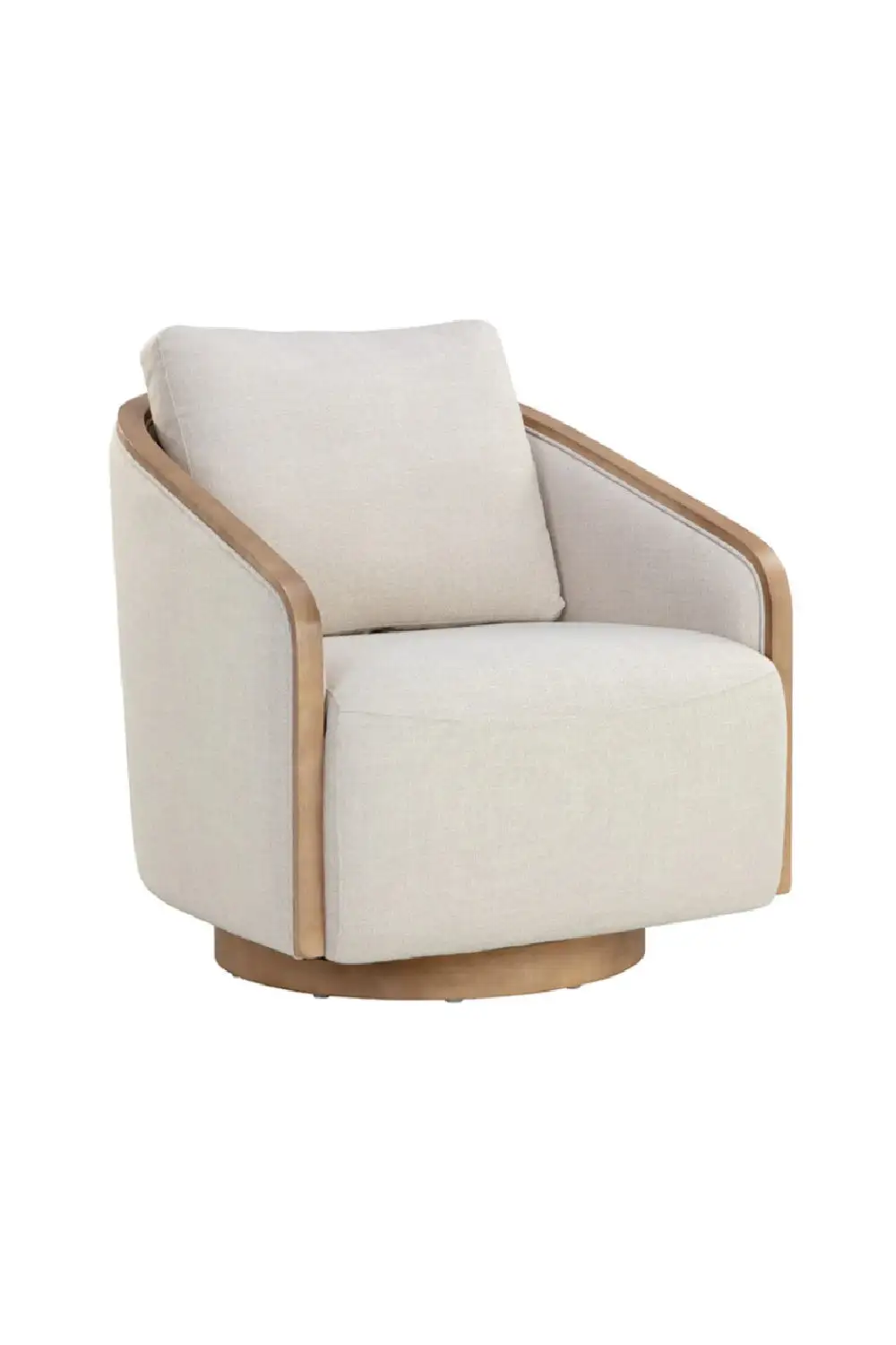 Birch Wood Frame Swivel Chair