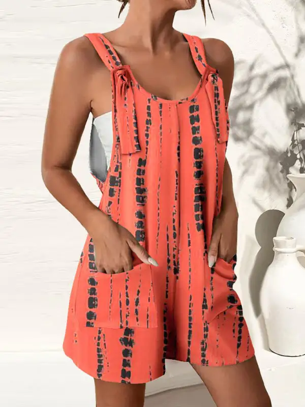Casual Suspenders Jumpsuit Overall Shorts