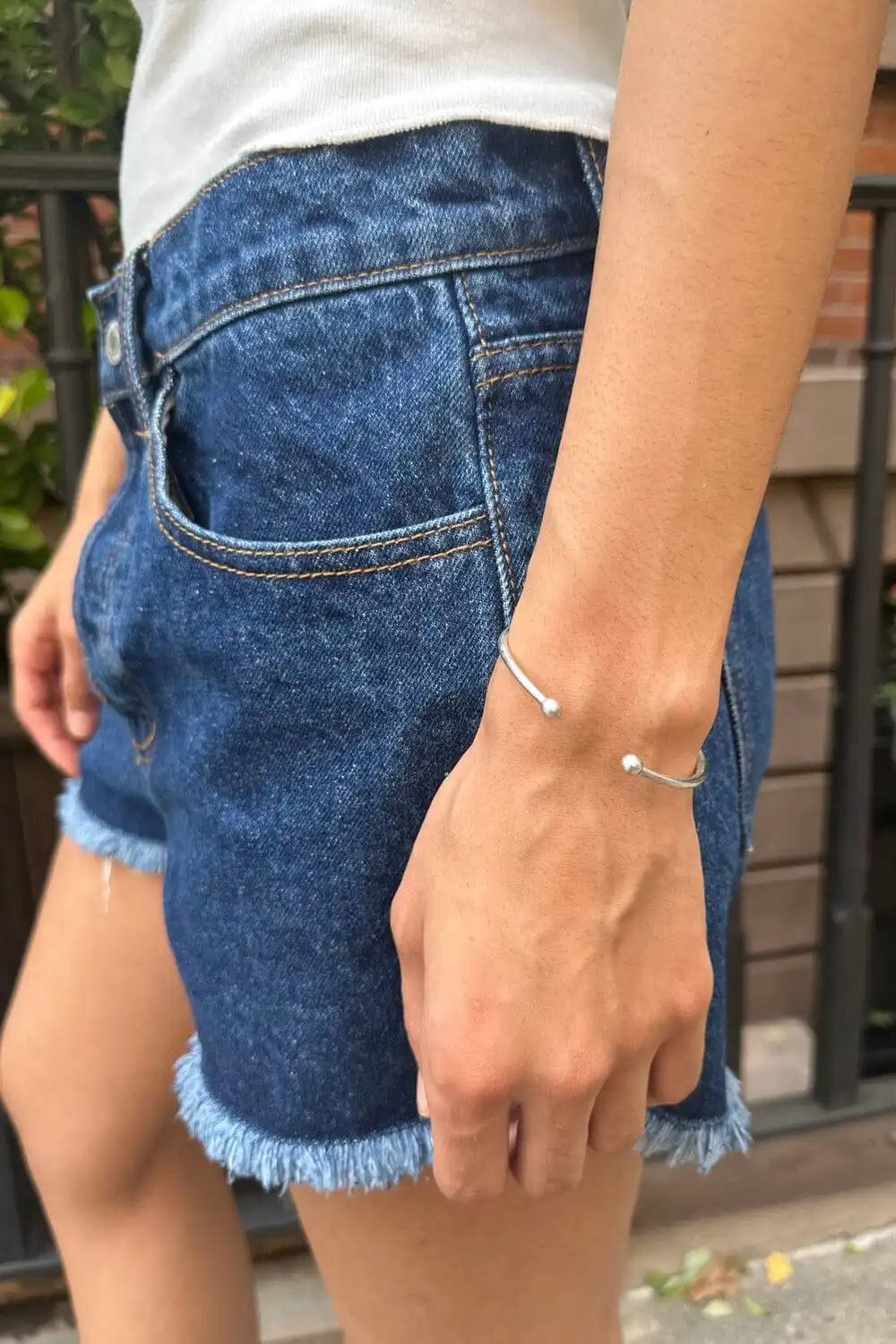 Rounded Metallic Bangle Bracelet