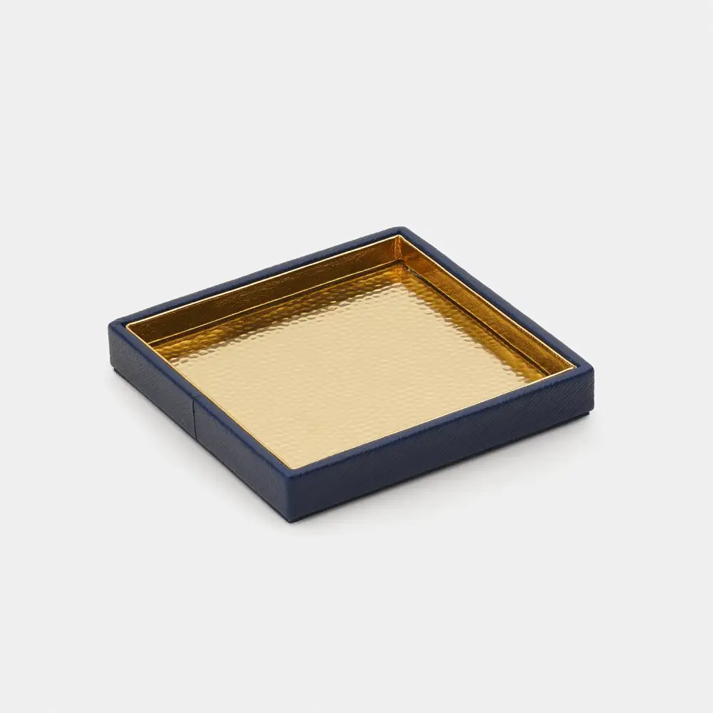 Green Hammered Leather Coaster