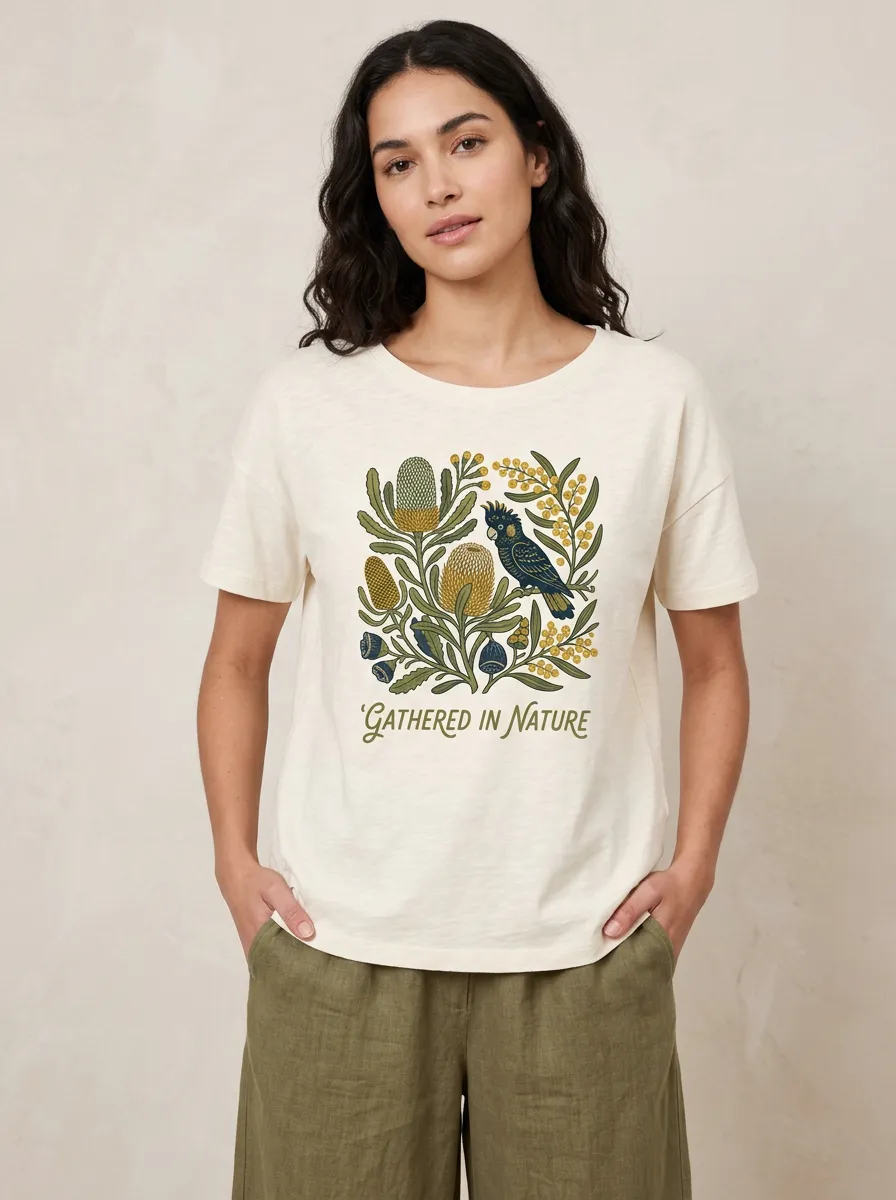 Nature Lover Cockatoo Banksia Floral T-Shirt