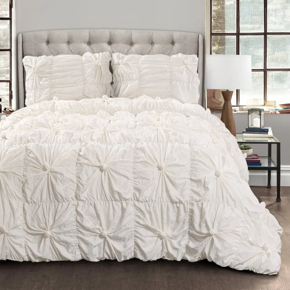 Clean Polyester Textured Comforter Bedding Set