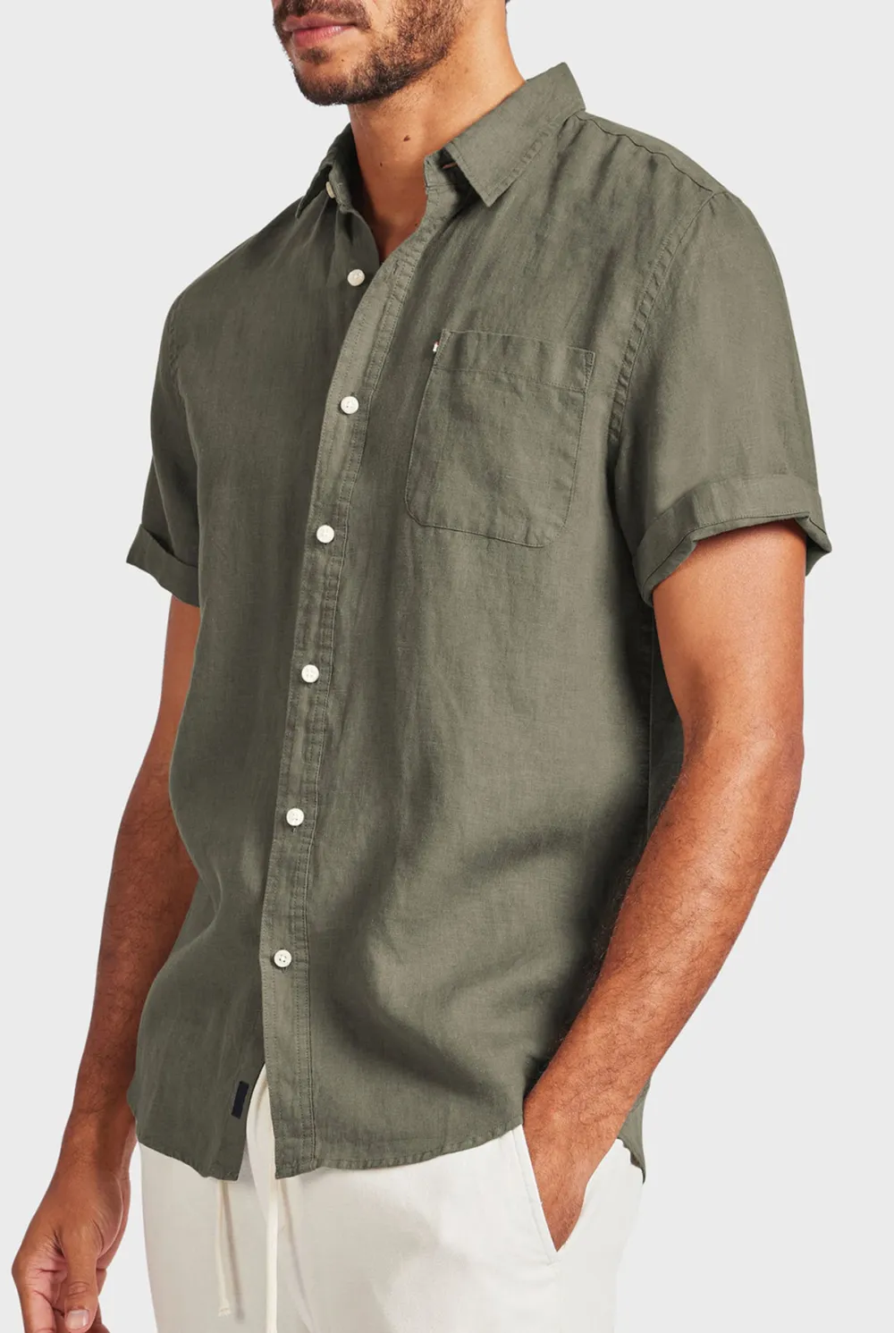 Linen SS Shirt-Dutch blue