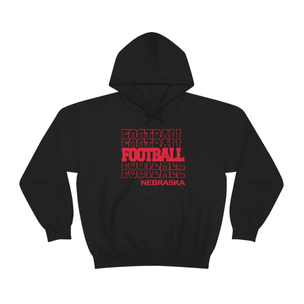 Modern Stacked Football Graphic Pullover Hoodie