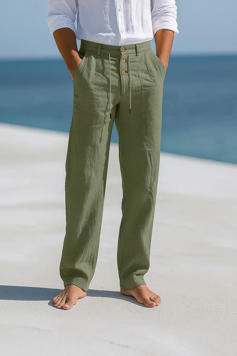 Linen Drawstring Pants