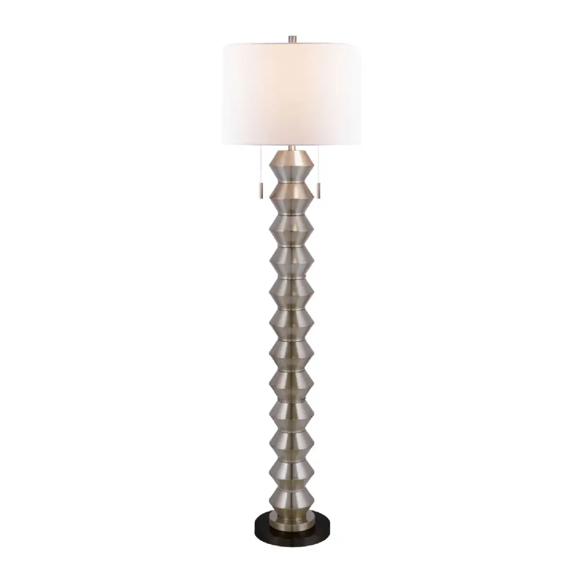 Linen-Shade Metal Floor Lamp