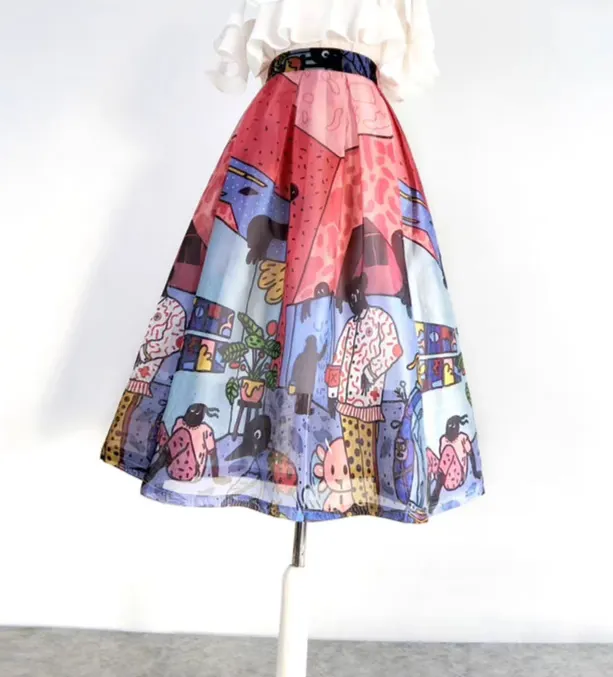 Graceful Studio Animal Motif Skirt