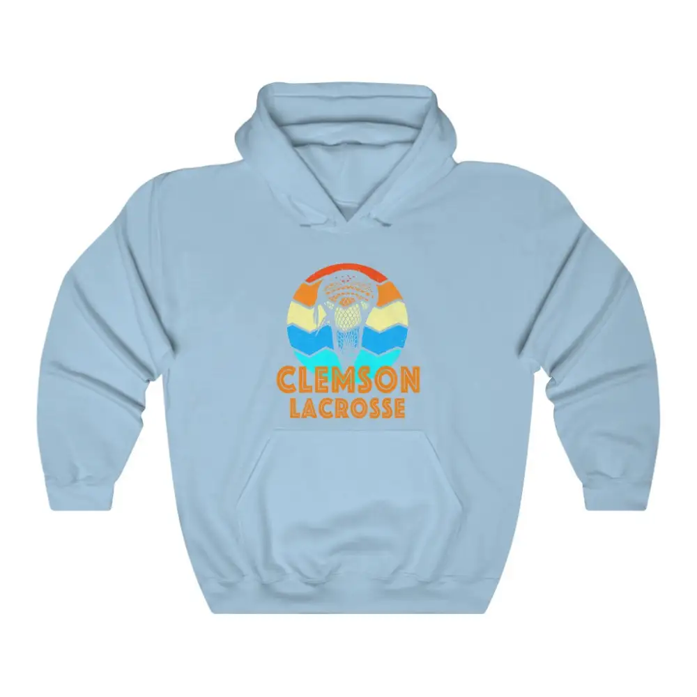 Retro Sunset Lacrosse Graphic Pullover Hoodie
