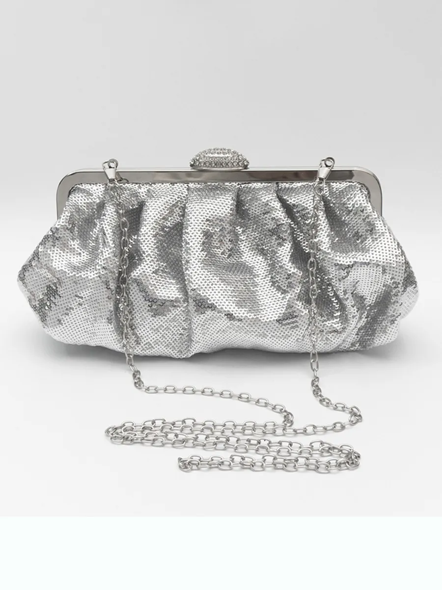 Ivana Fish-Scale Sequin Evening Bag