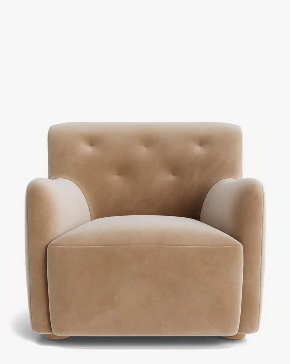 Tufted Oak Lounge Chair