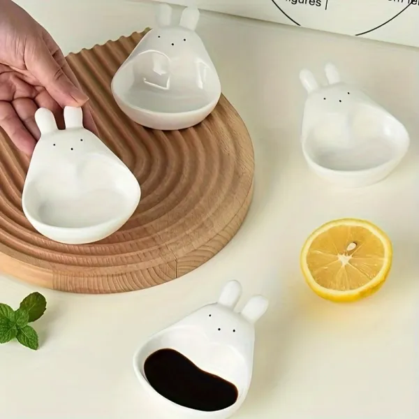 2 Pcs Bunny Shaped Dipping Dish