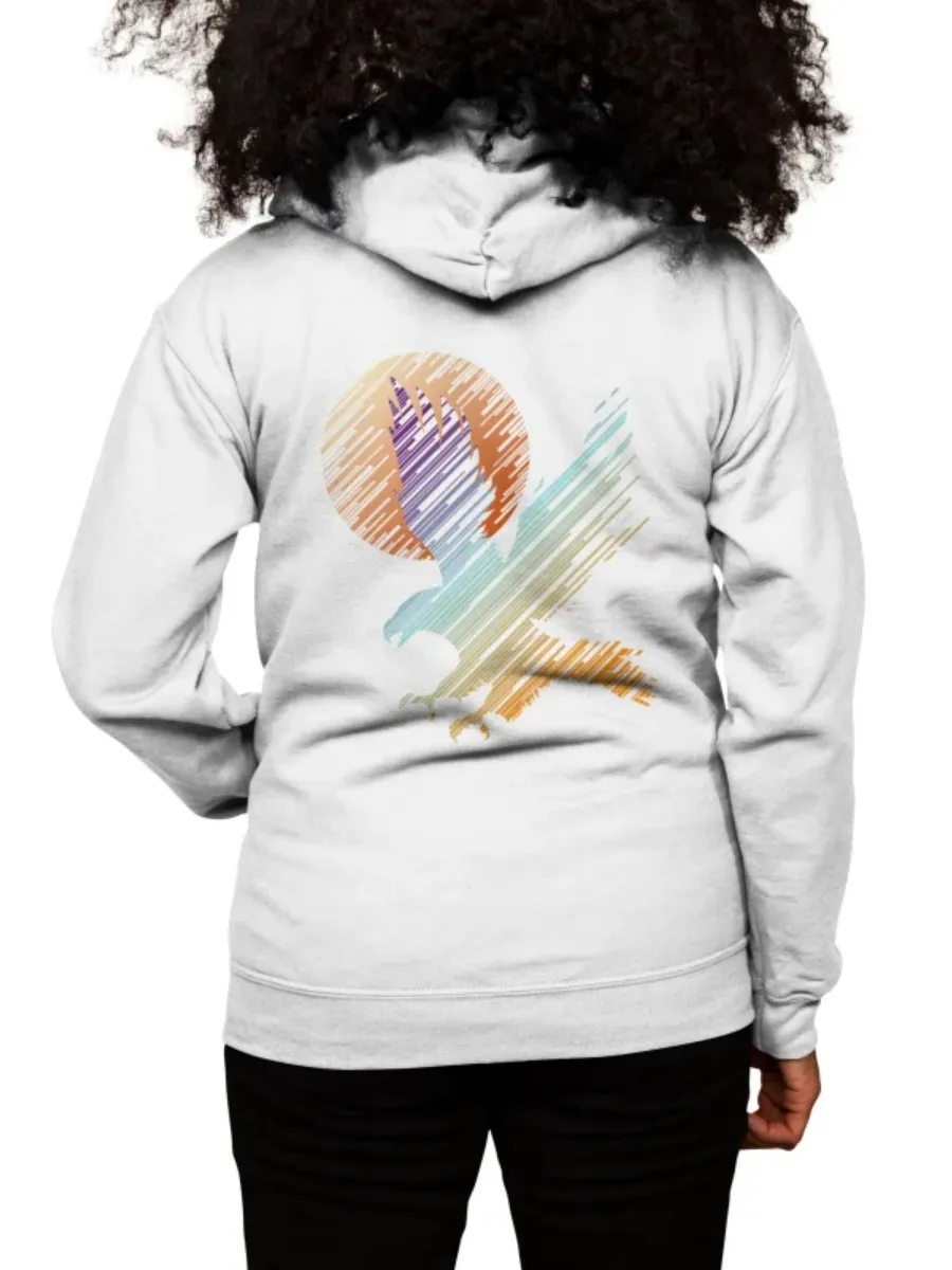 Geometric Eagle Sunset Hoodie