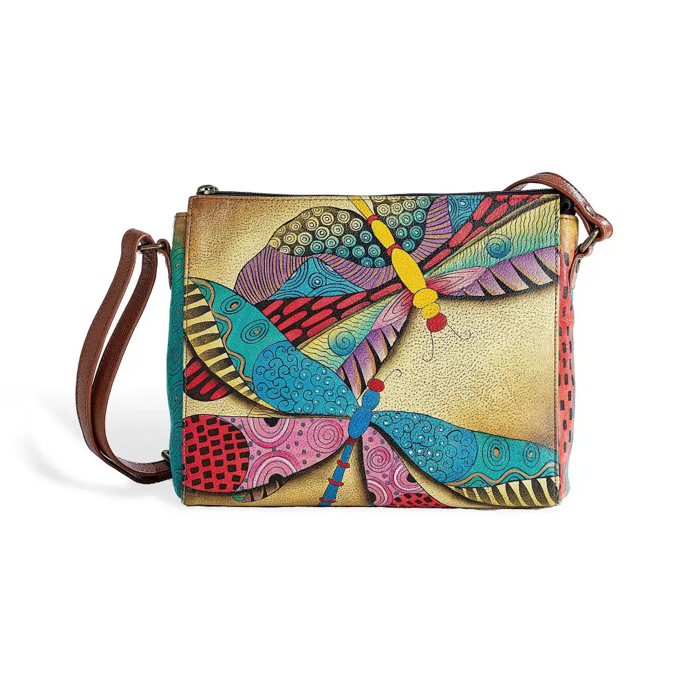 Leather Hand-Painted Crossbody Bag