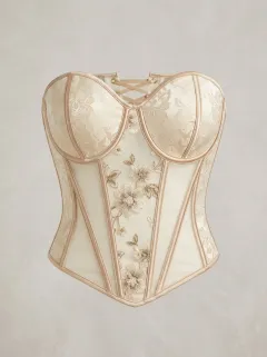 Lace-Up Lace-Trim Women's Corset Top