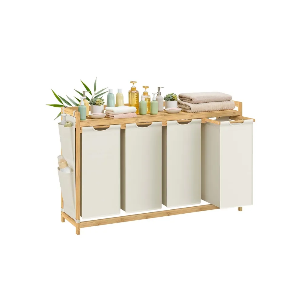Shelved Divided Pocketed Laundry Storage Basket