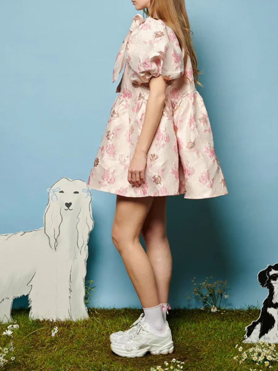 Flower Jacquard Dress