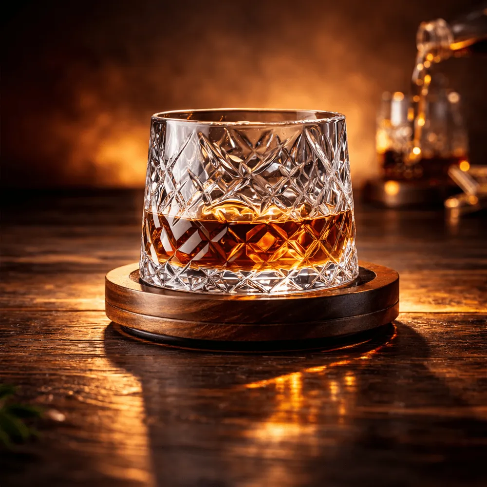 Spinning Base Whiskey Glass