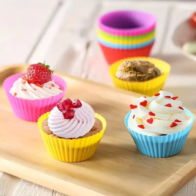 Mold Round Heart Shape Muffin Cupcake Baking Molds