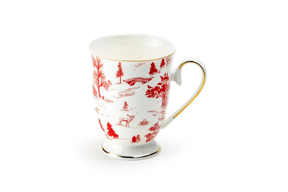 Village Footed Fine Porcelain Mug