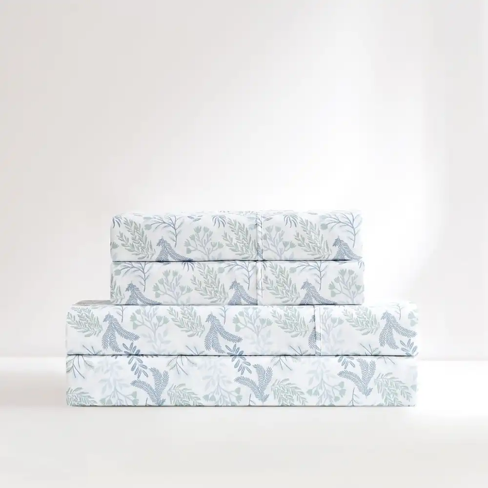 Floral Botanical Leaf Sheet Bedding Set