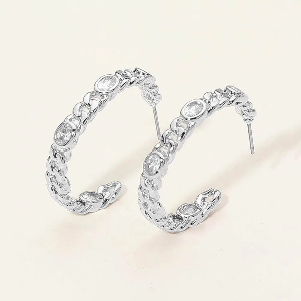 Crystal-Look Hoop Earrings