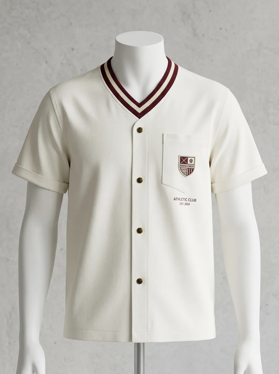 Men's Athletic Club Sports Lover Badge Printed Jersey Shirt