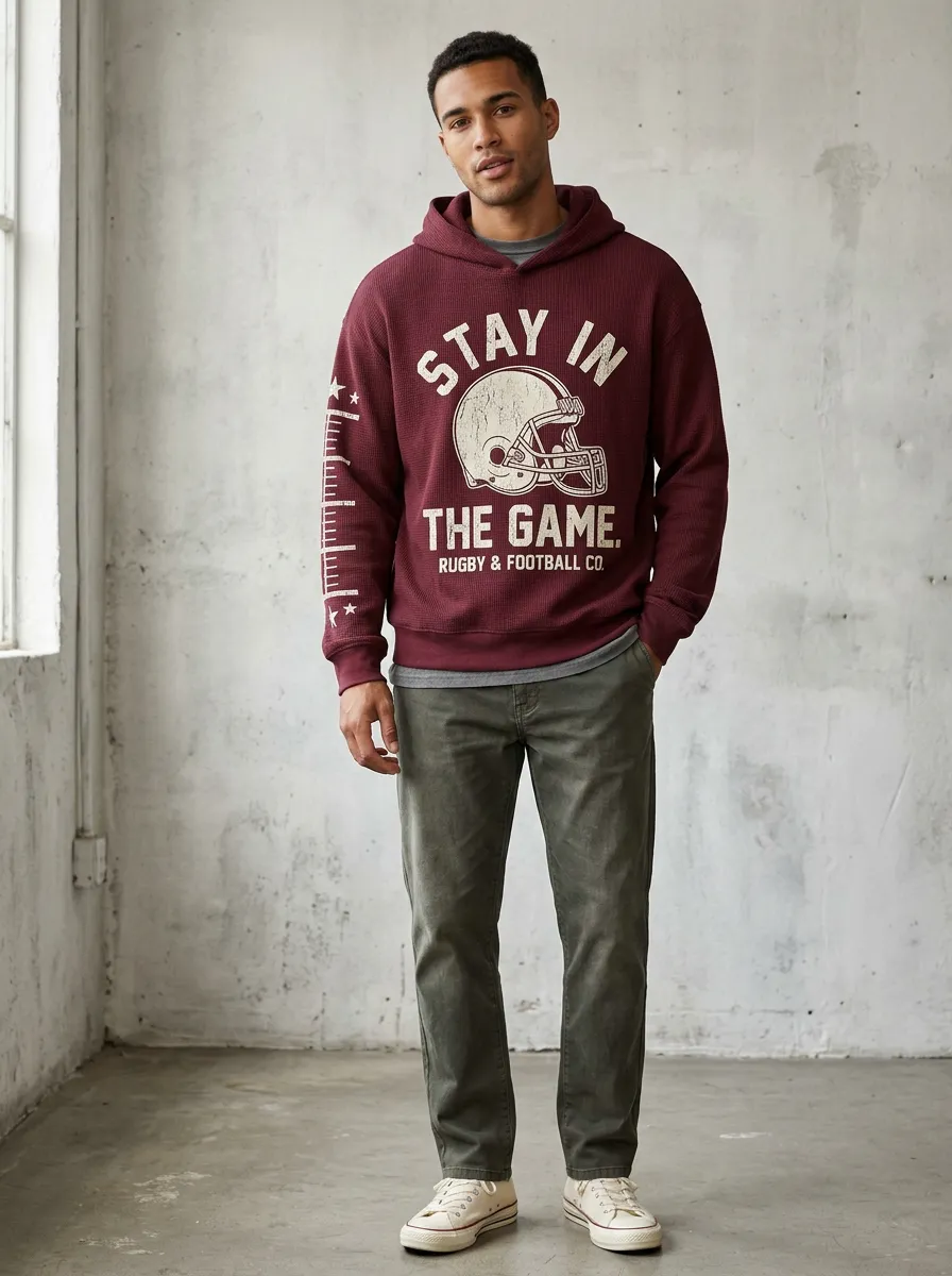 Men's Rugby Football Stay In The Game Helmet Hoodie