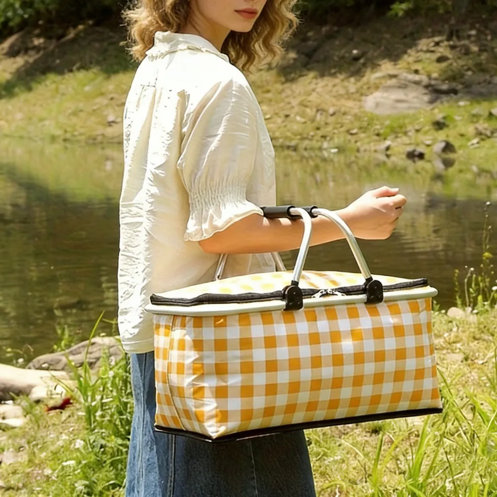 Foldable Checkered Basket