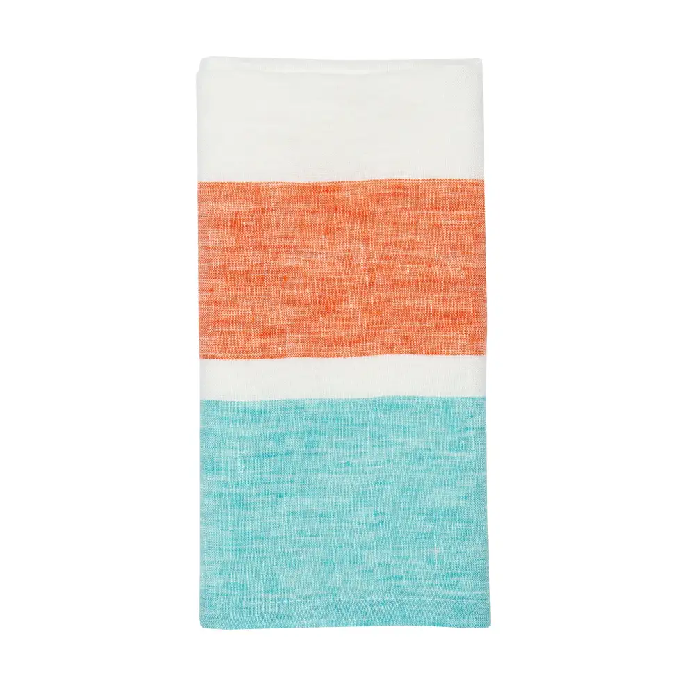 Wide Stripe Linen Tea Towel Set