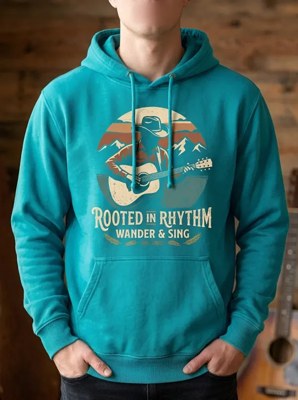 Honky-Tonk-Inspired Guitar Country Music Graphic Hoodie