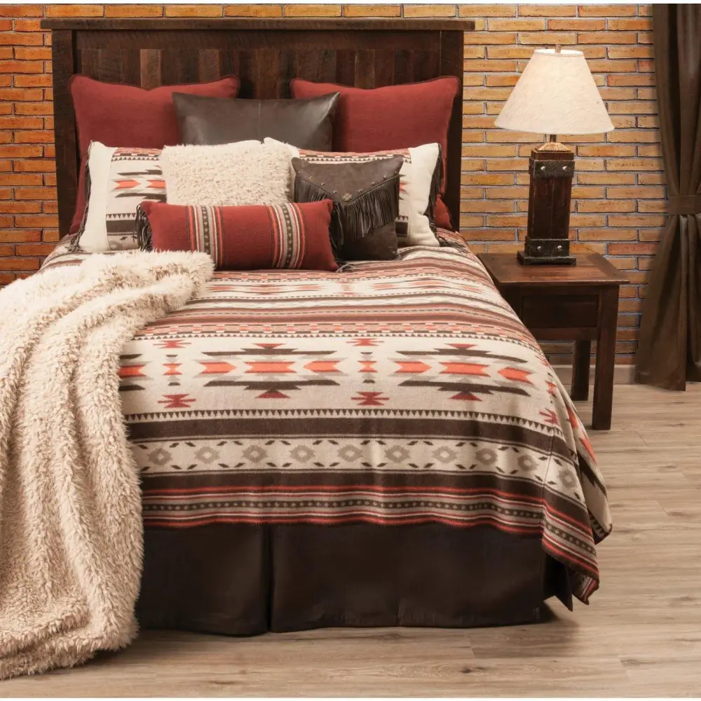 Wool Blend Geometric Bedspread Set