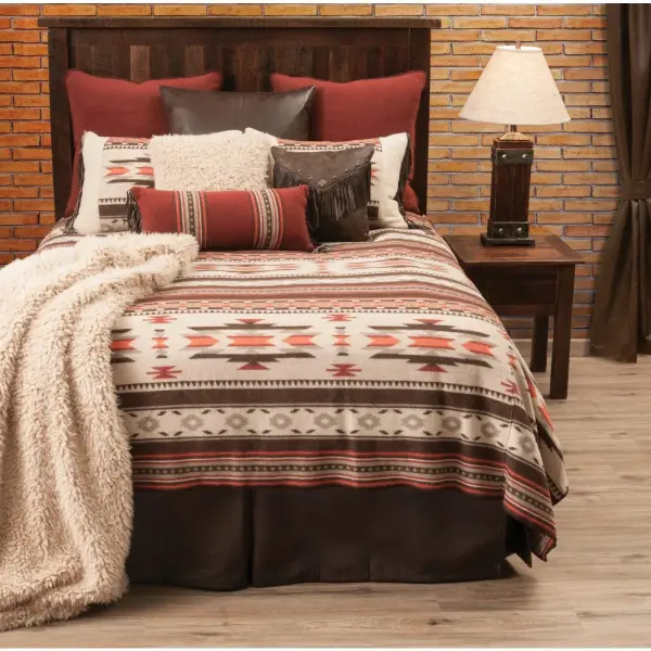 Wool Blend Geometric Bedspread Set