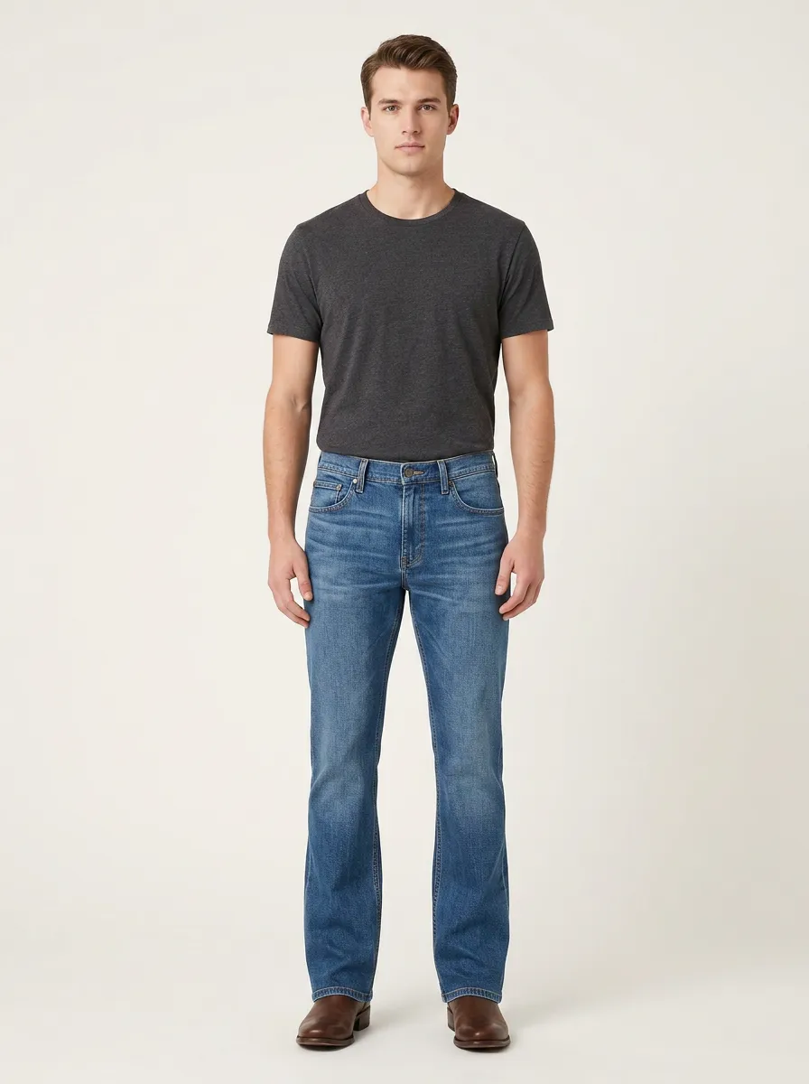 Utility Inspired Bootcut Western Cut Jeans