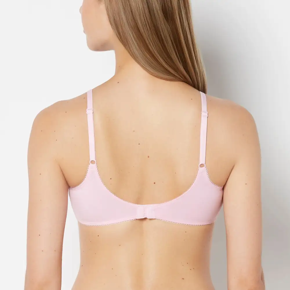 Everyday Scoop Neck Cotton Bralette With Picot Trim