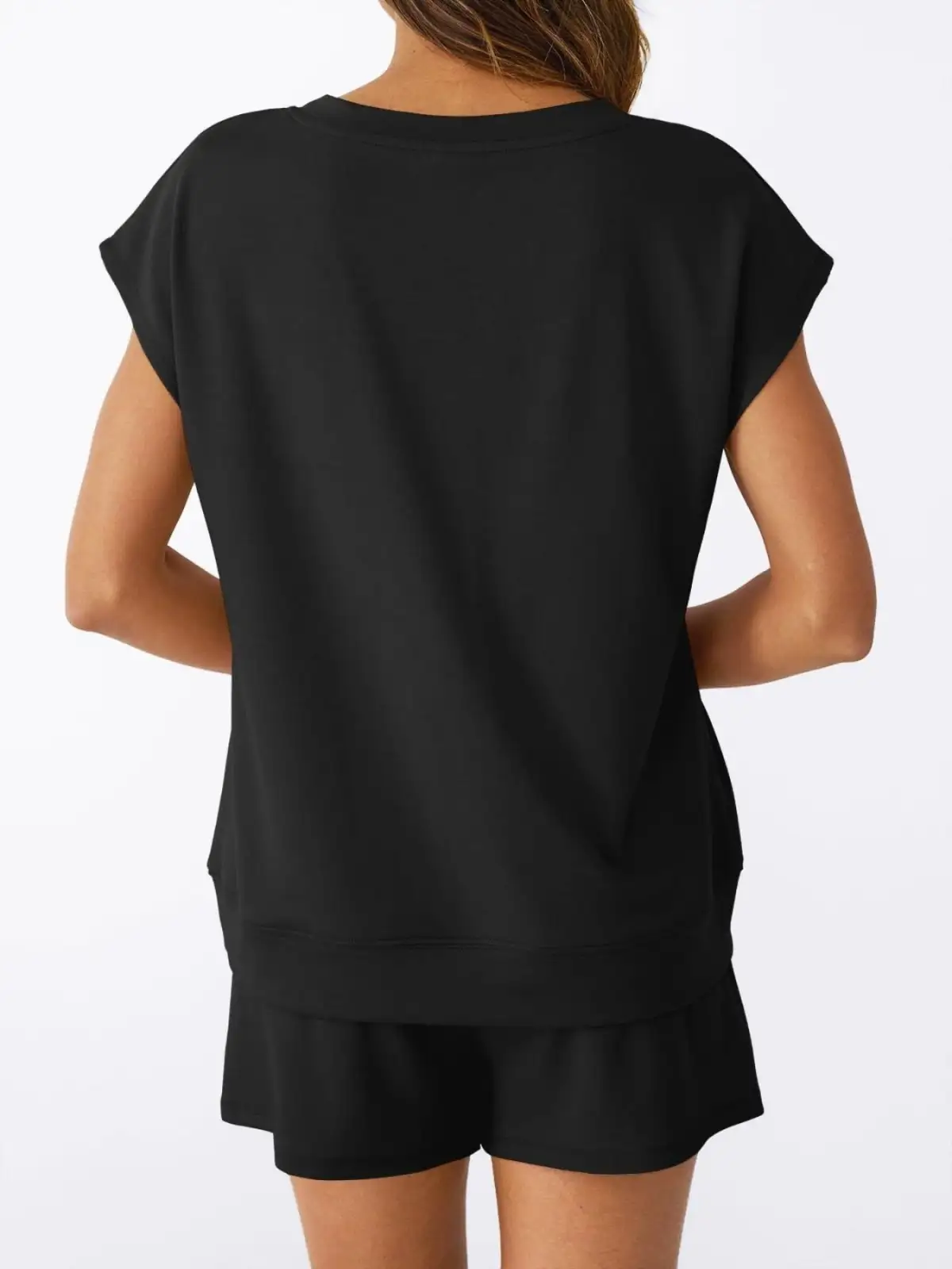 Relaxed Drawstring Pocketed Shirt and Shorts Matching Set