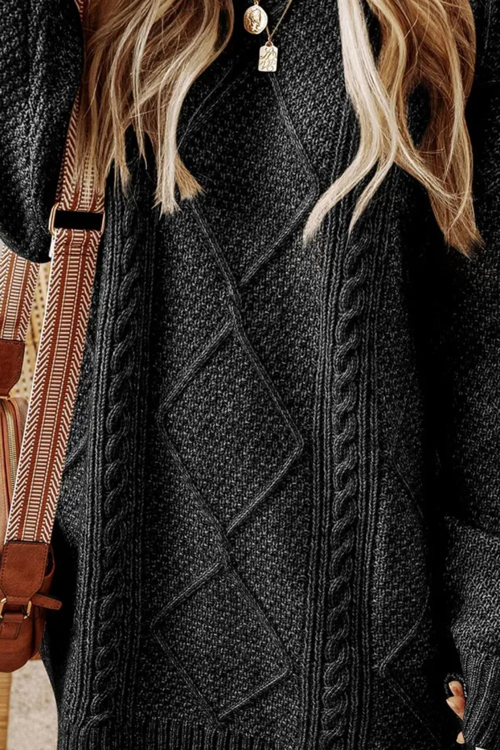 Sweater Round-Neck Knit Casual Dress