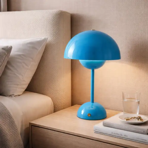 Painted Metal Dome Table Lamp