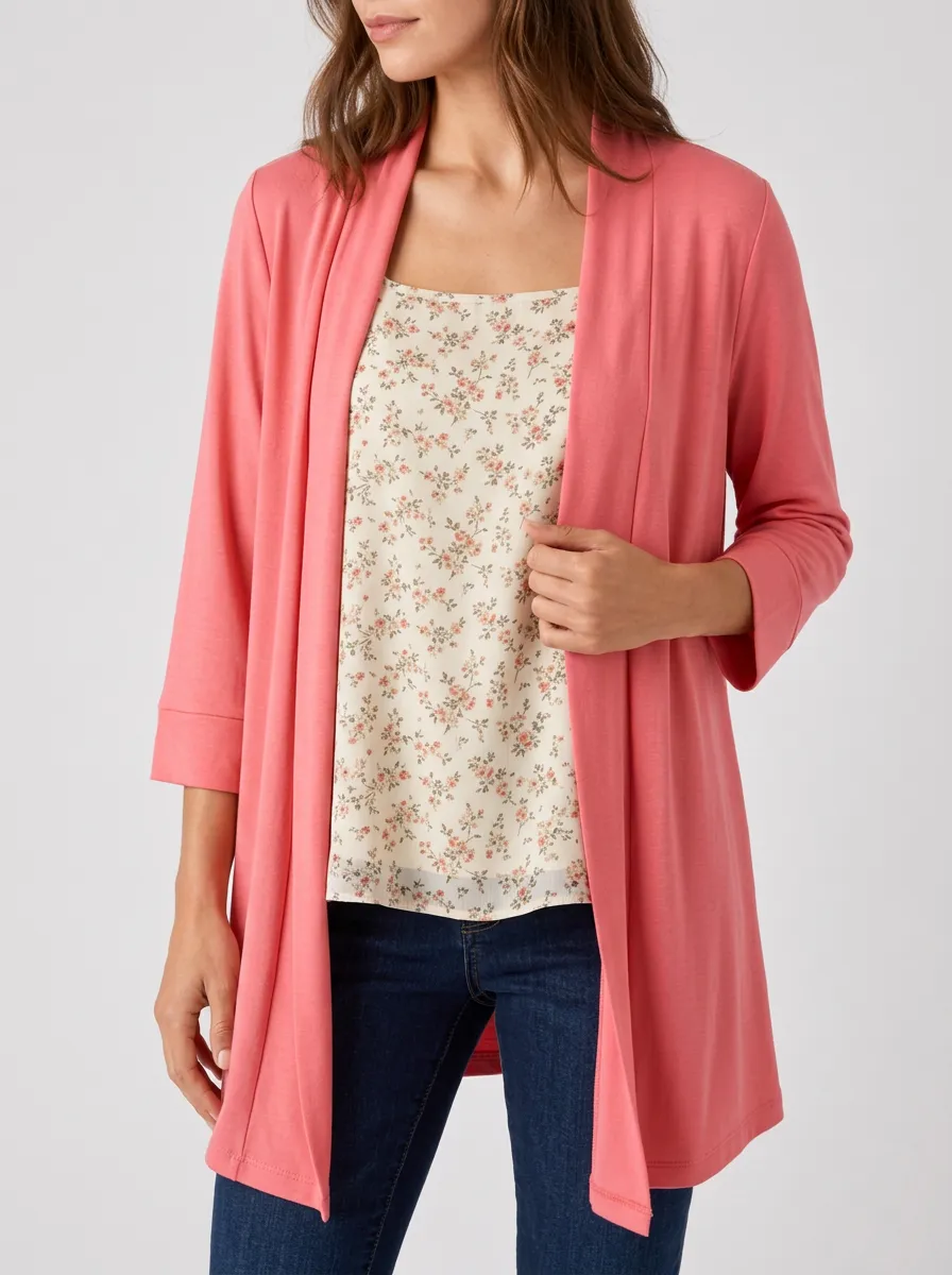 Women's Floral Camisole Cardigan Top Set