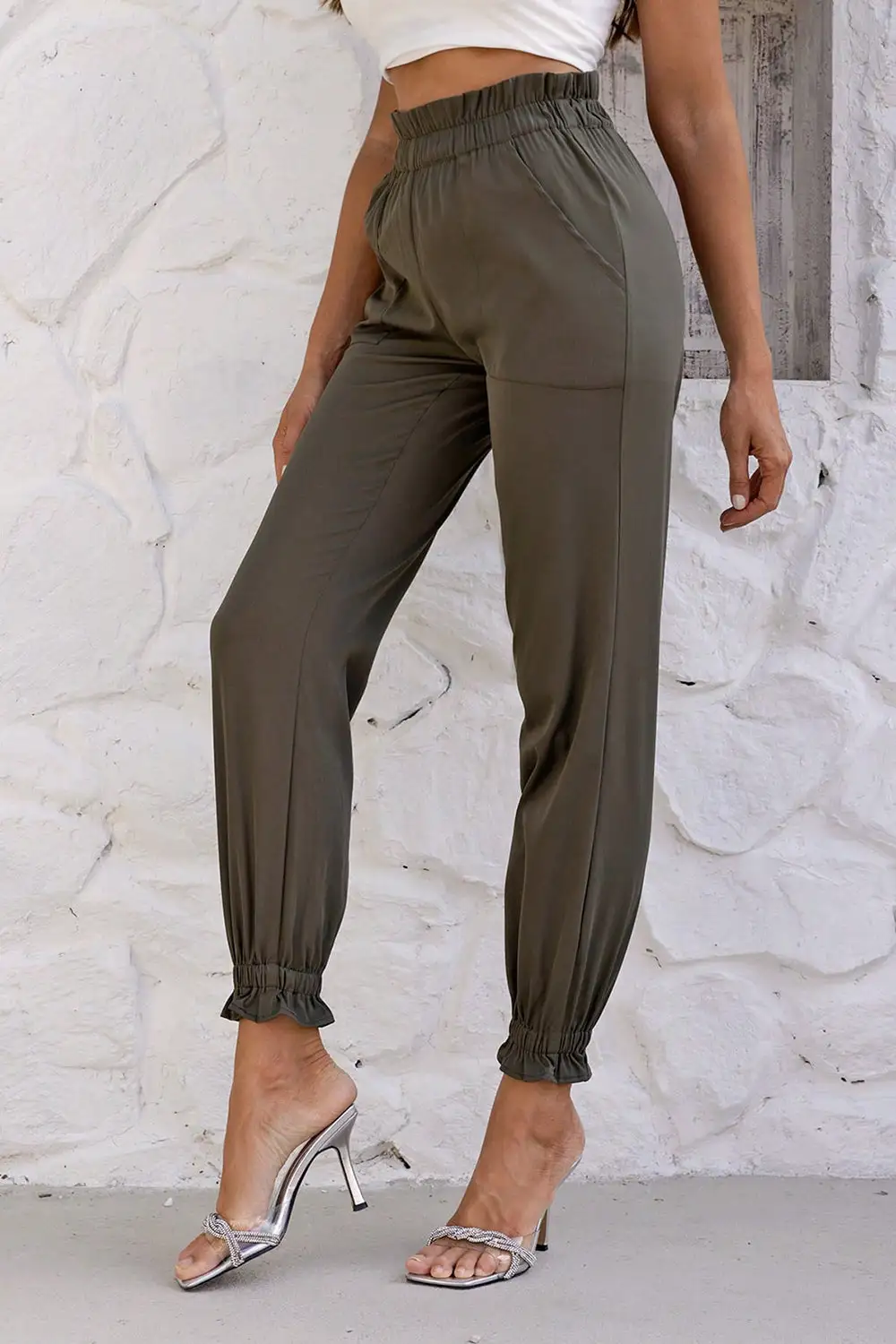 Paperbag Waist Pocketed Casual Pants
