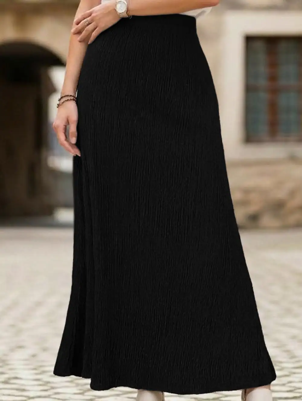 Ruched Mermaid Midi Skirt