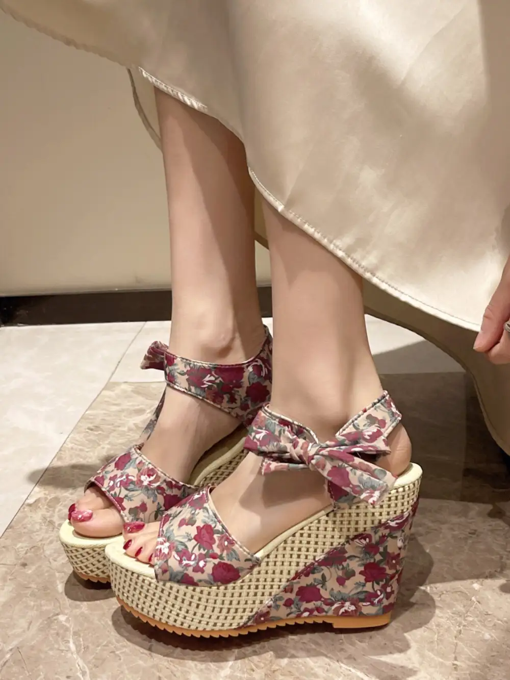 Floral Heels Sandals