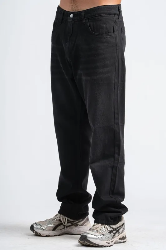 Black Straight Leg Denim Pants