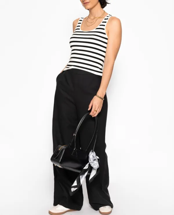 Black Linen Straight Pants