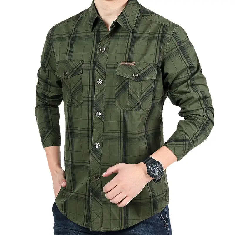 Men's Checkered Long-Sleeve Shirts