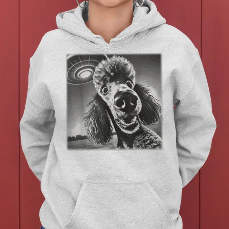 Vintage Poodle Selfie Women Hoodie
