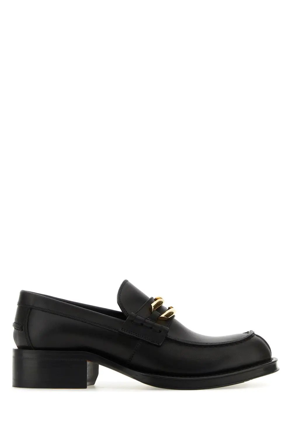 Smooth Calf Leather Metal Accent Loafers