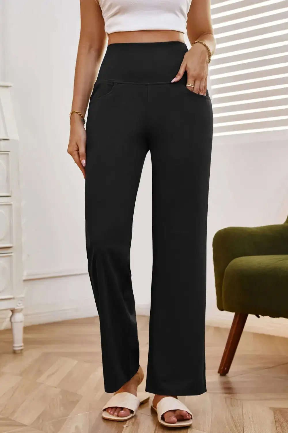 Modern High Waist Wide Leg Pants