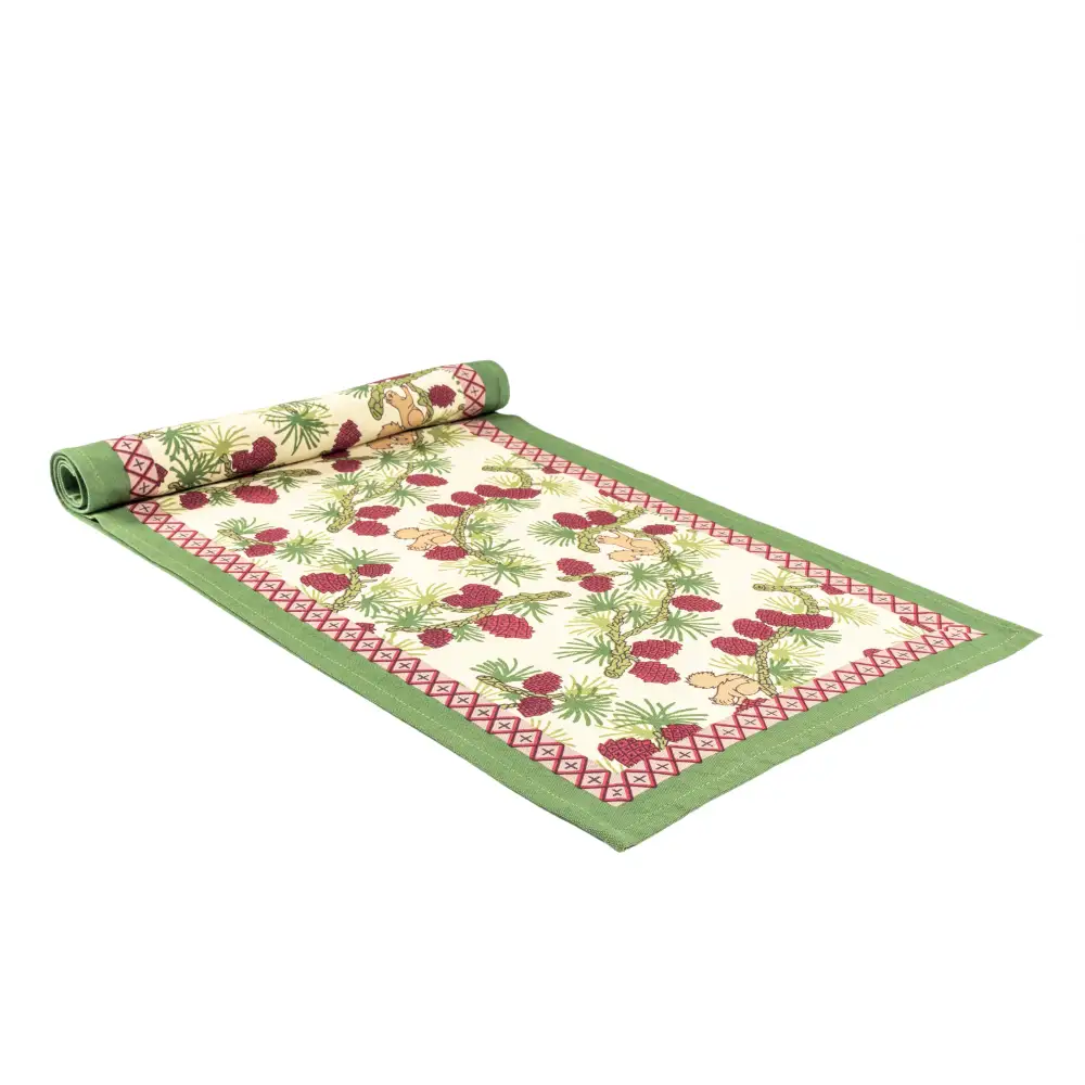 Squirrel And Pinecone Table Runner